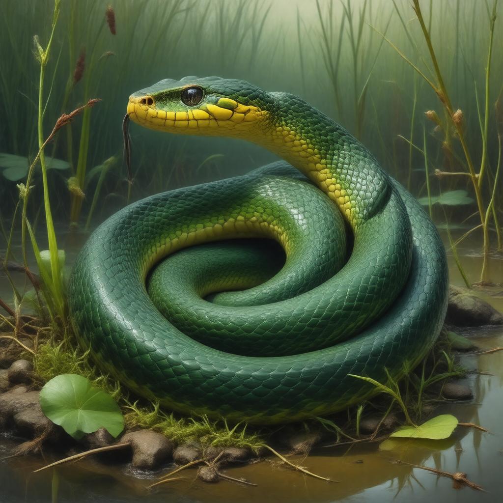 AI-created image of grass snake