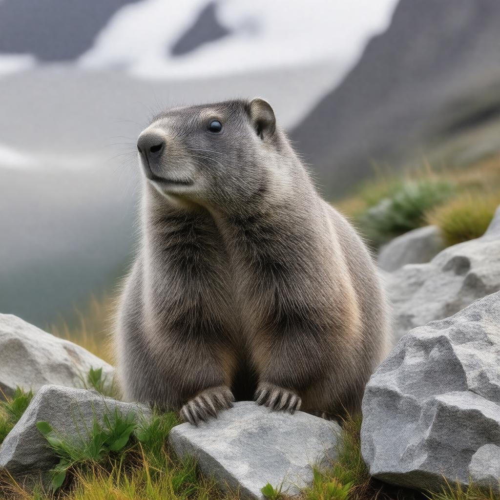 AI-created image of hoary marmot