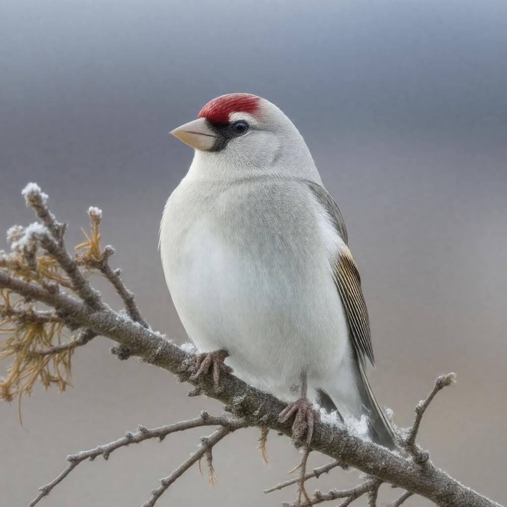Click to view larger image AI-created image of hoary redpoll