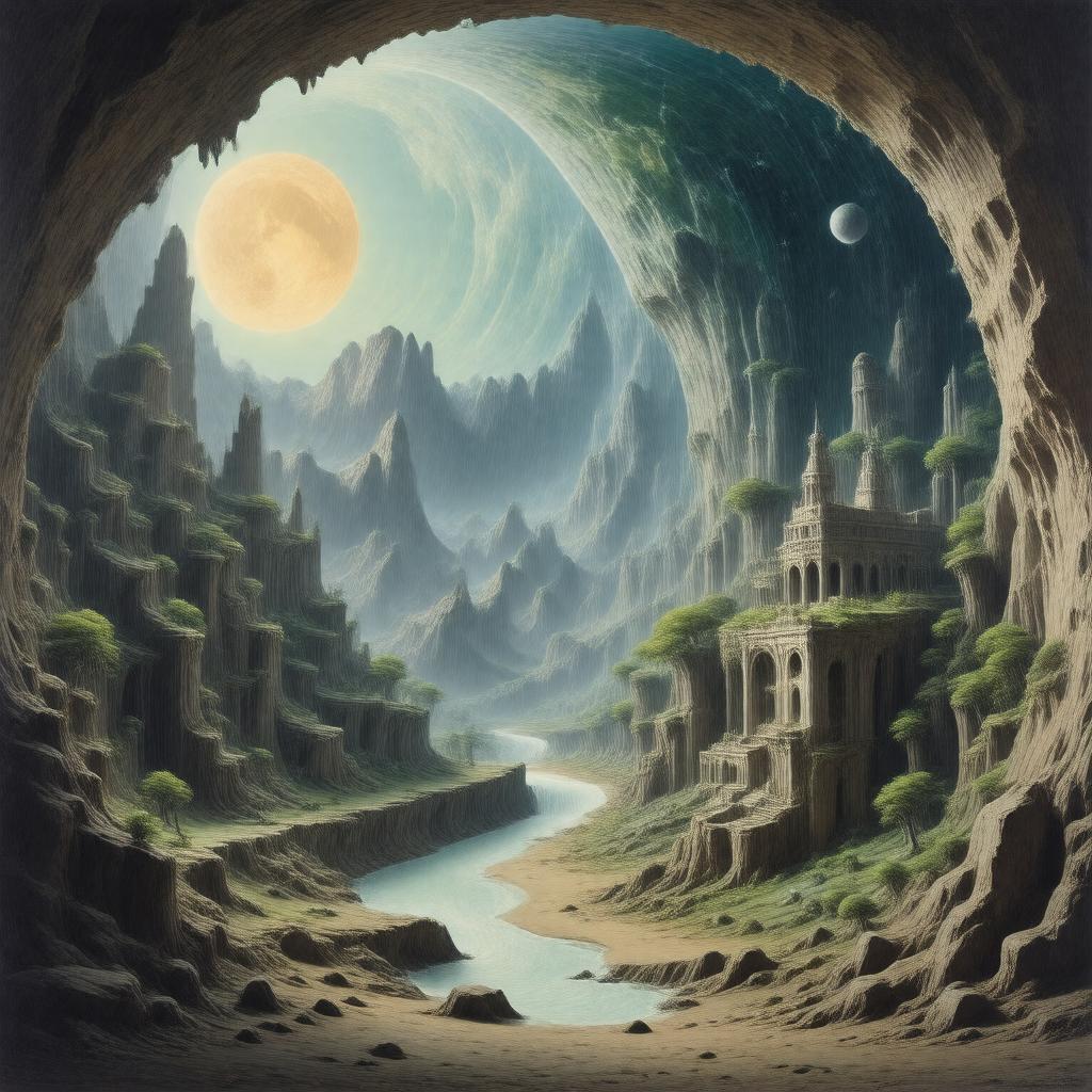 Click to view larger image AI-created image of hollow Earth theory