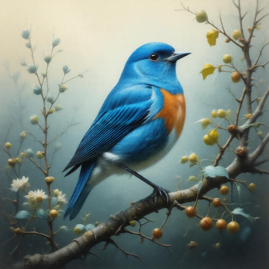 AI-created image of indigo bunting