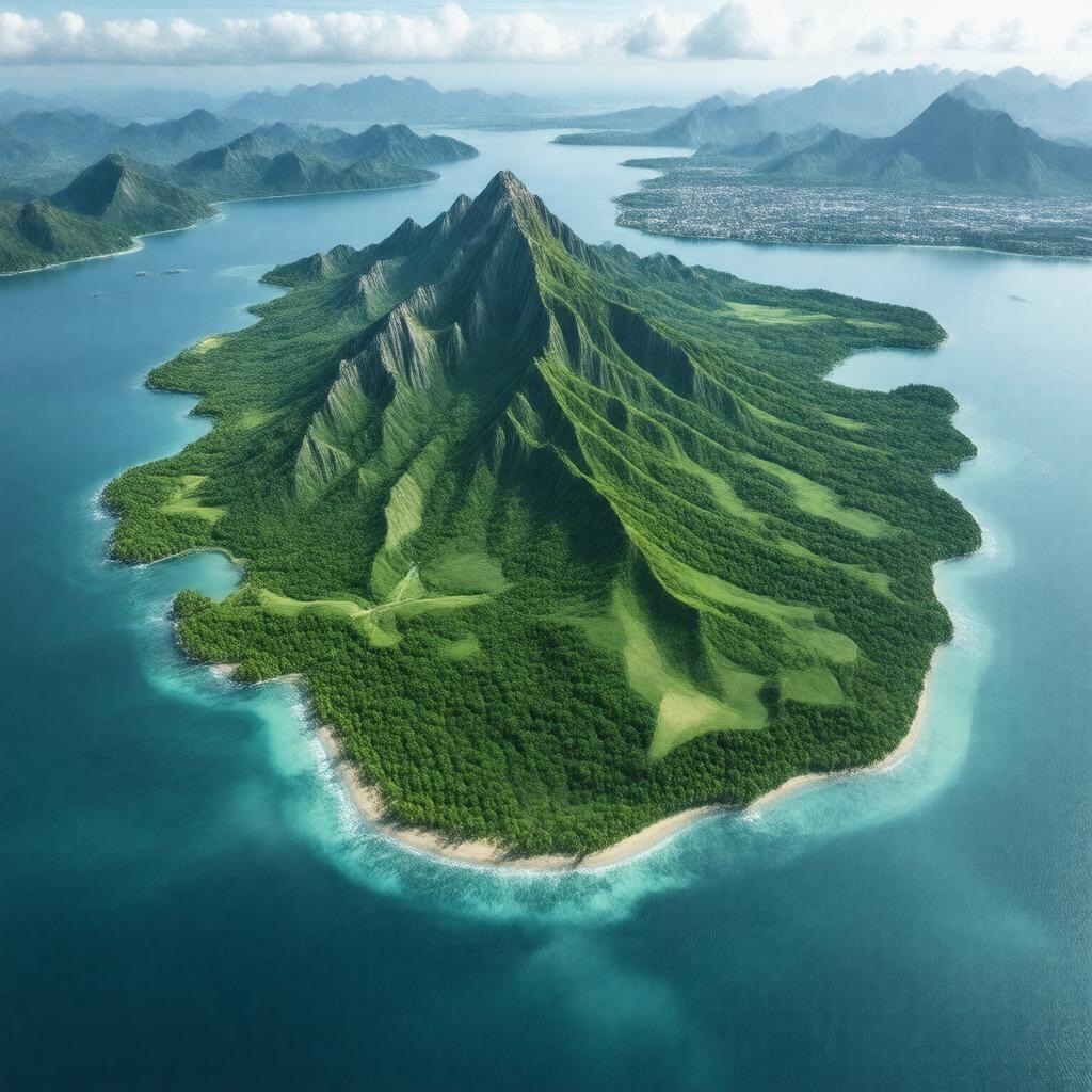 AI-created image of island of Hispaniola