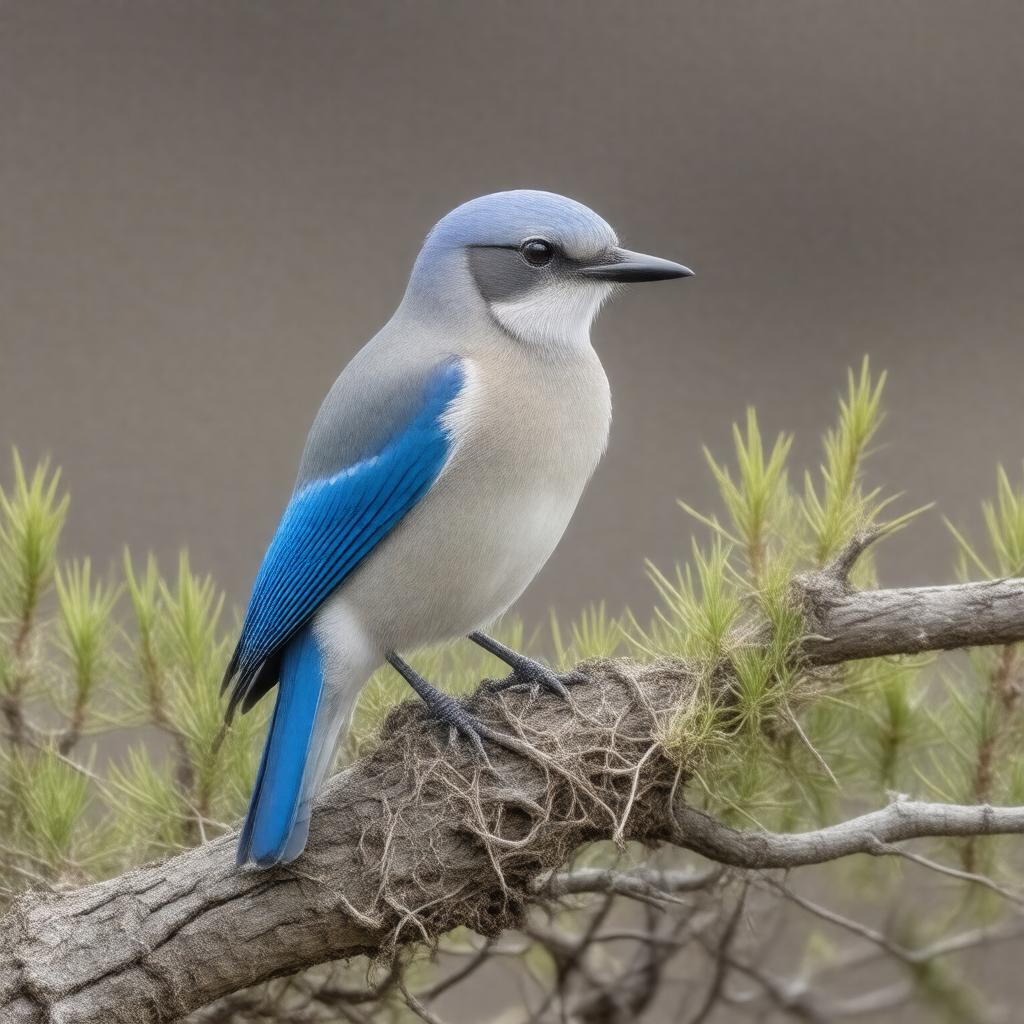 AI-created image of island scrub-jay
