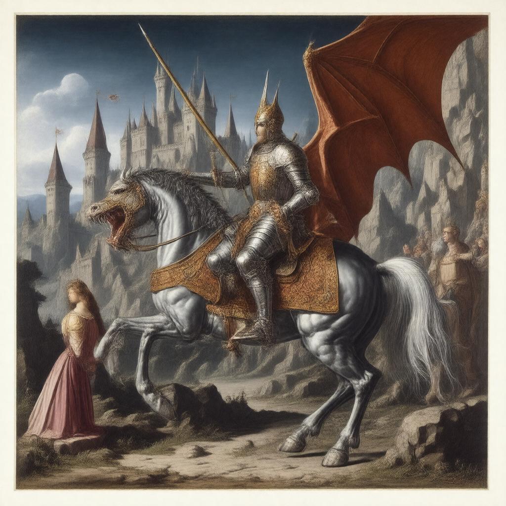 AI-created image of legend of Saint George and the Dragon