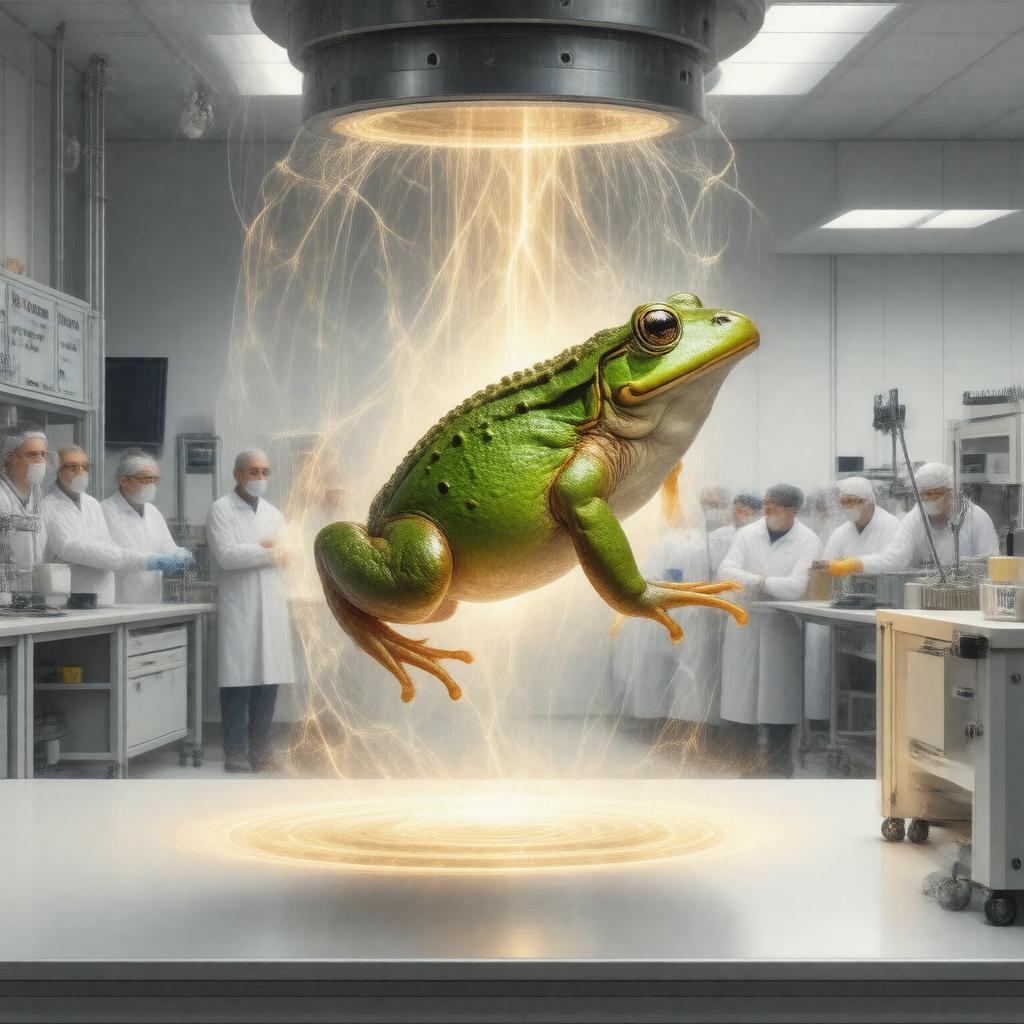 Click to view larger image AI-created image of levitating frog experiment