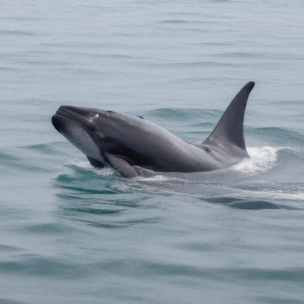 AI-created image of long-finned pilot whale