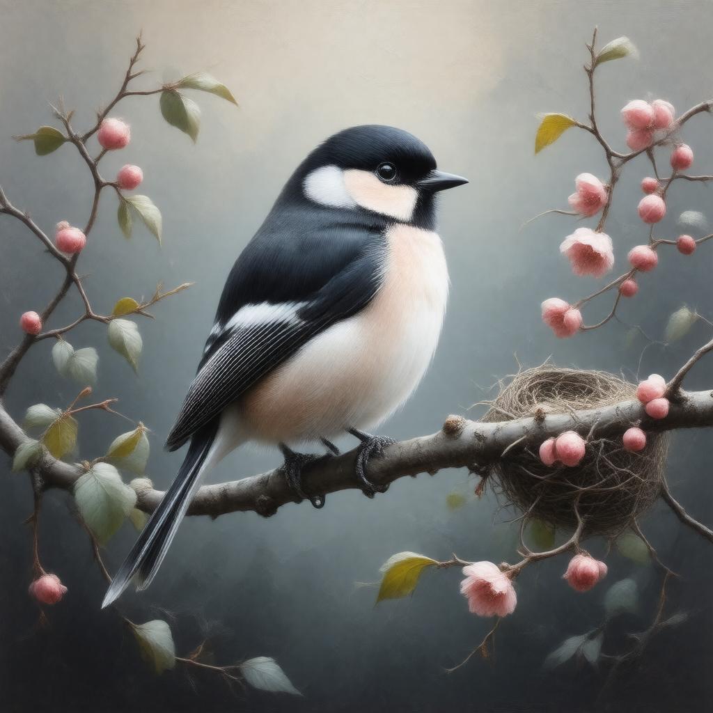 AI-created image of long-tailed tit