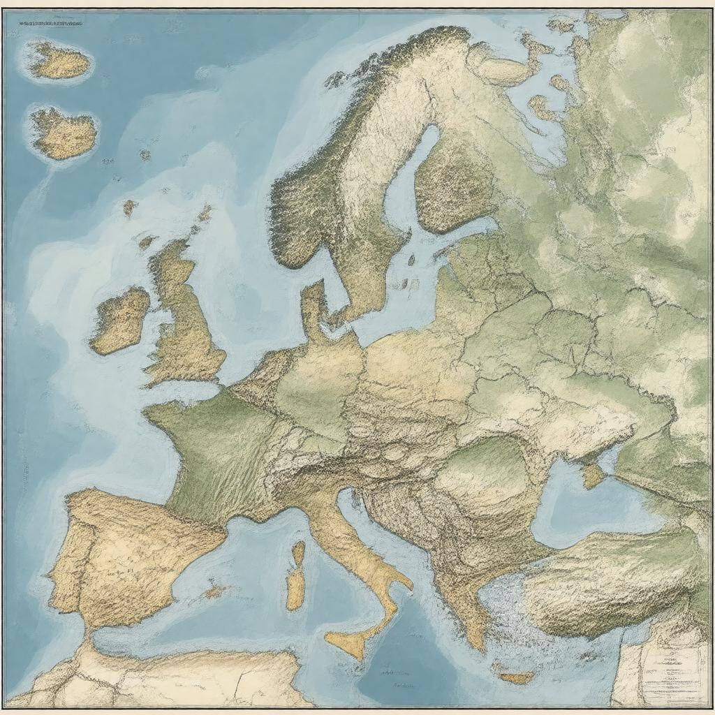 AI-created image of mainland Europe