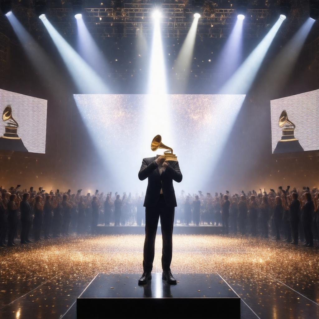 Click to view larger image AI-created image of music award