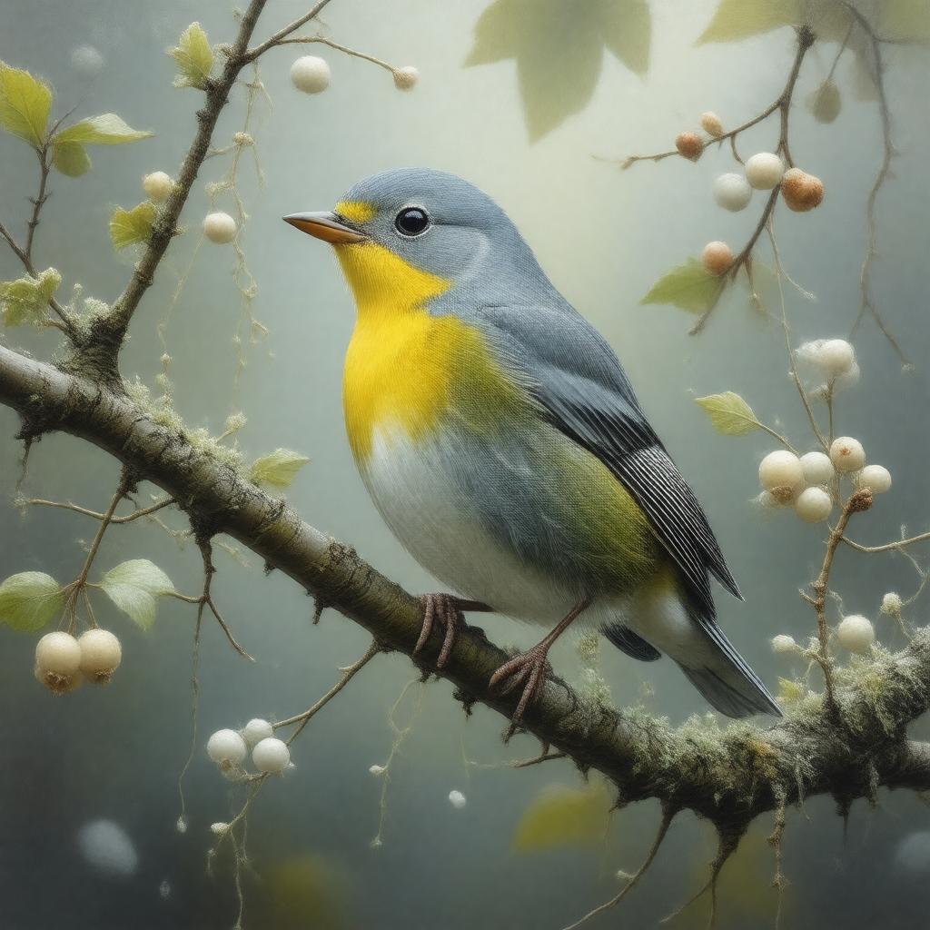 AI-created image of northern parula