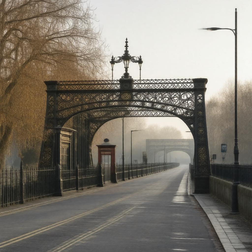 AI-created image of original Wandsworth Bridge (1873)