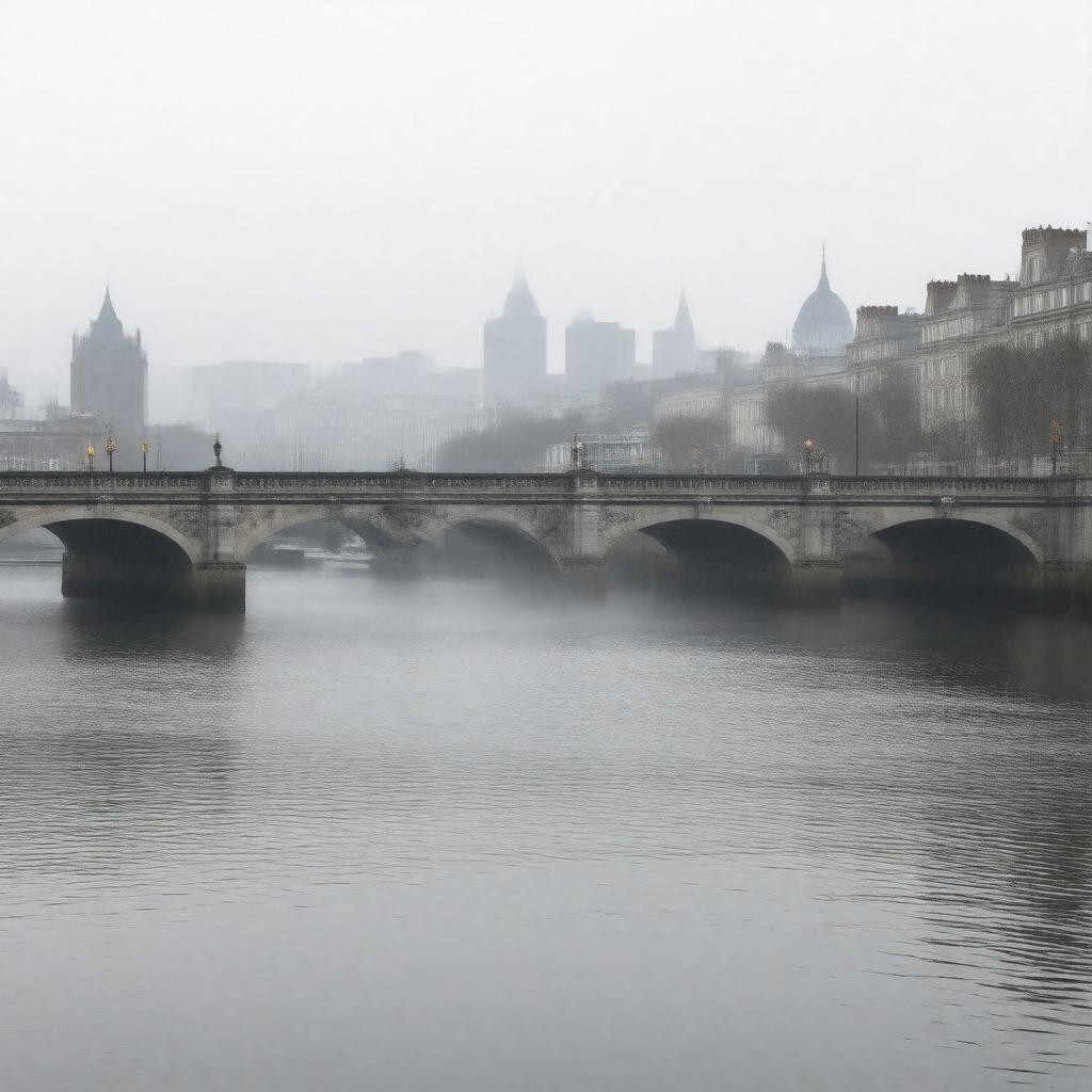AI-created image of original Waterloo Bridge (opened 1817)