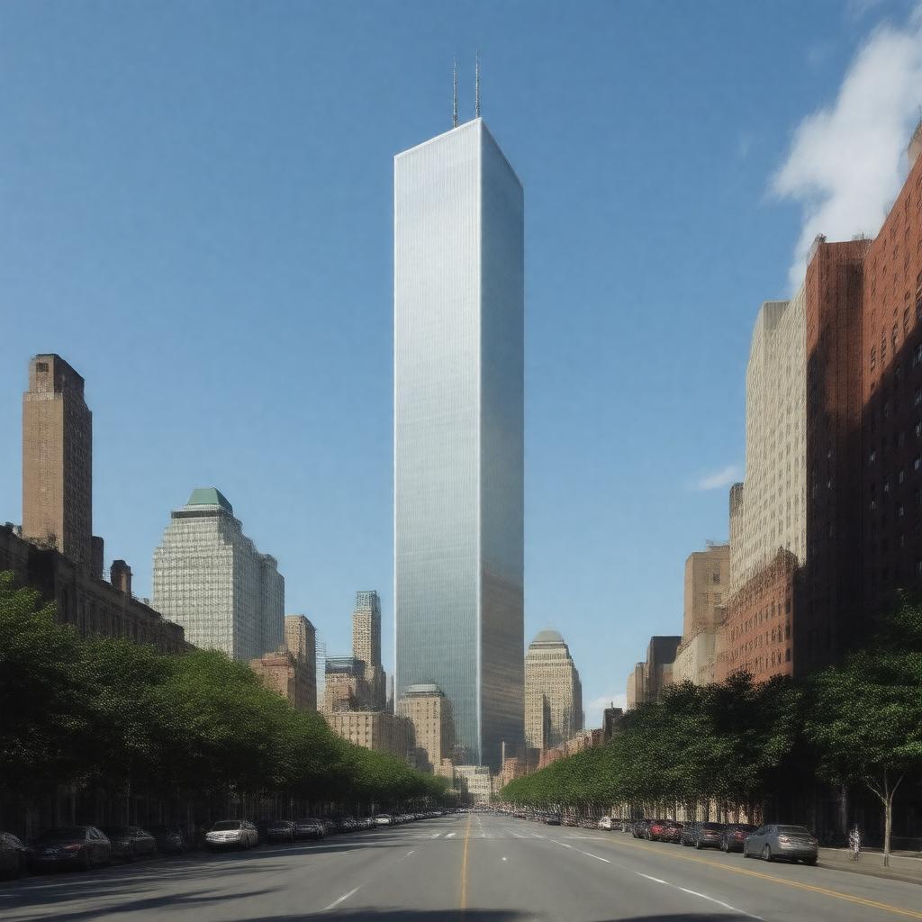 Click to view larger image AI-created image of original World Trade Center North Tower