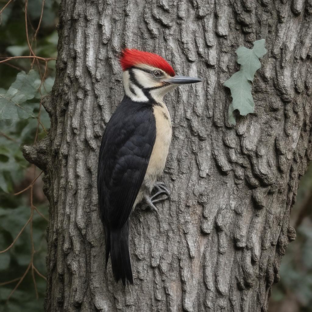 AI-created image of pileated woodpecker