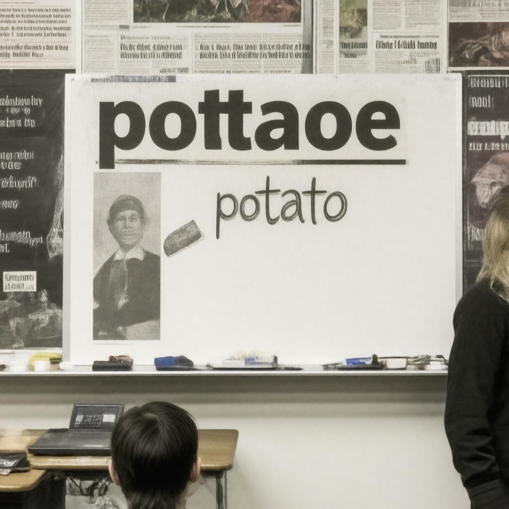 AI-created image of potatoe spelling incident