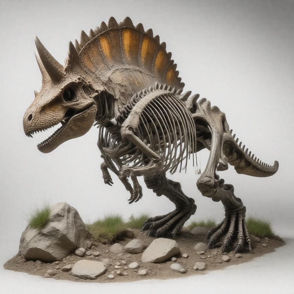 AI-created image of remains of Brachyceratops