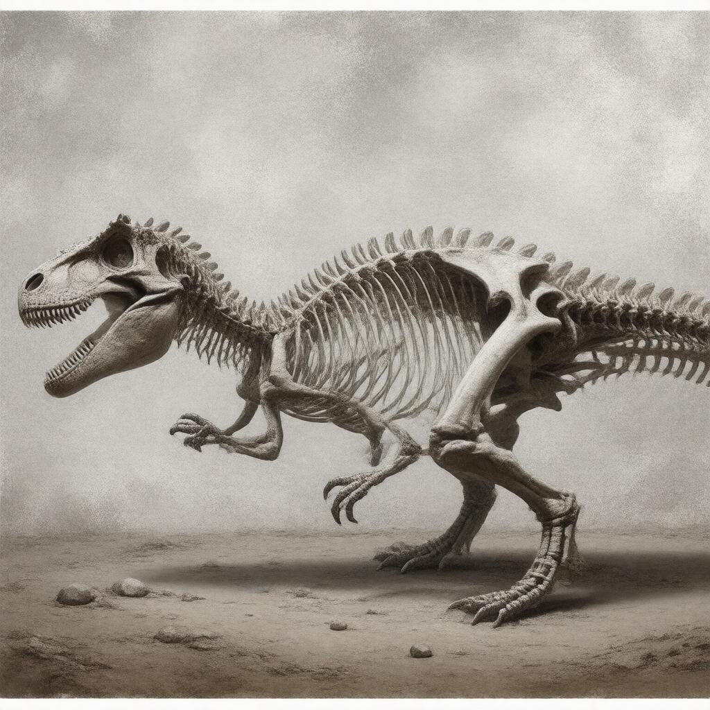 AI-created image of remains of Gorgosaurus sternbergi