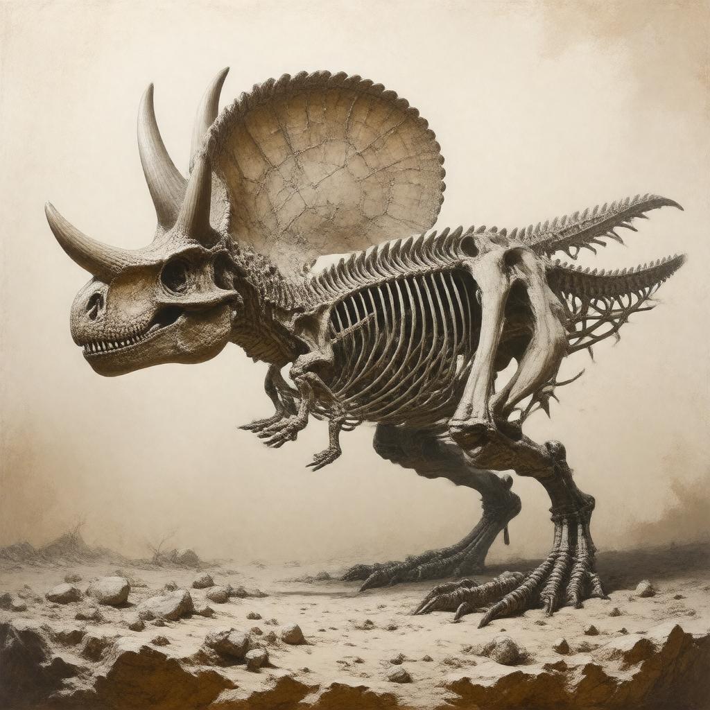 Click to view larger image AI-created image of remains of Monoclonius