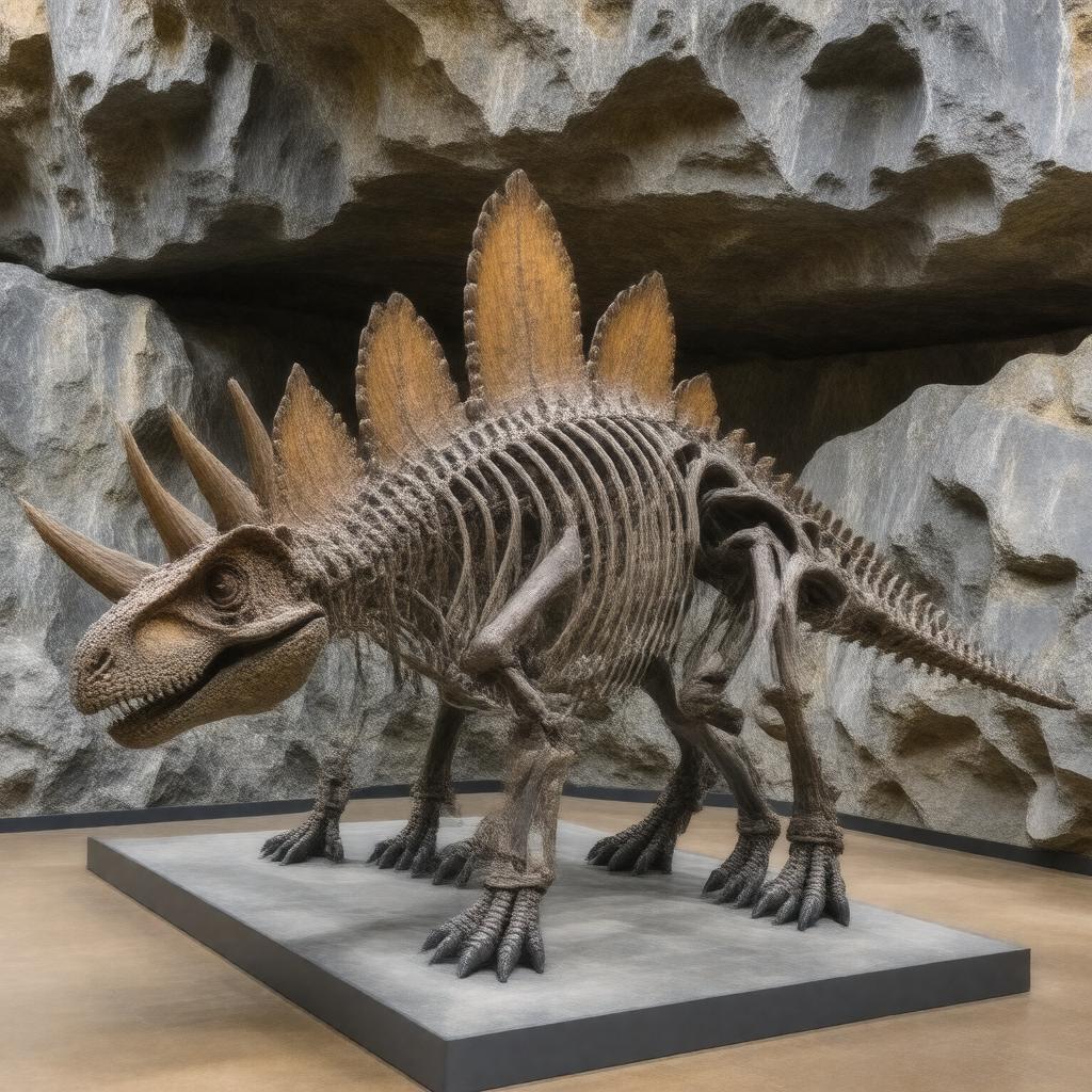 AI-created image of remains of Pachyrhinosaurus