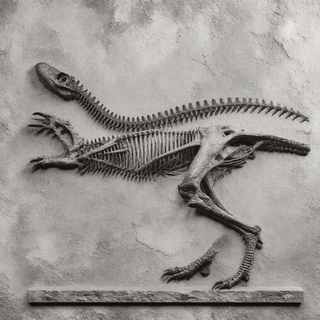 AI-created image of remains of Saurornitholestes sullivani