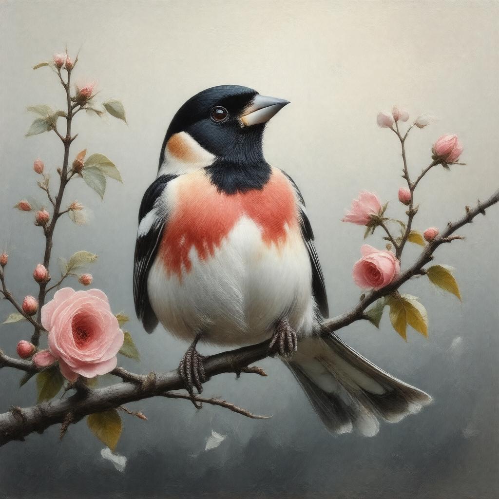AI-created image of rose-breasted grosbeak
