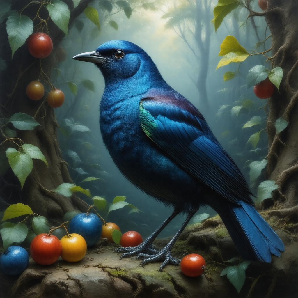 AI-created image of satin bowerbird