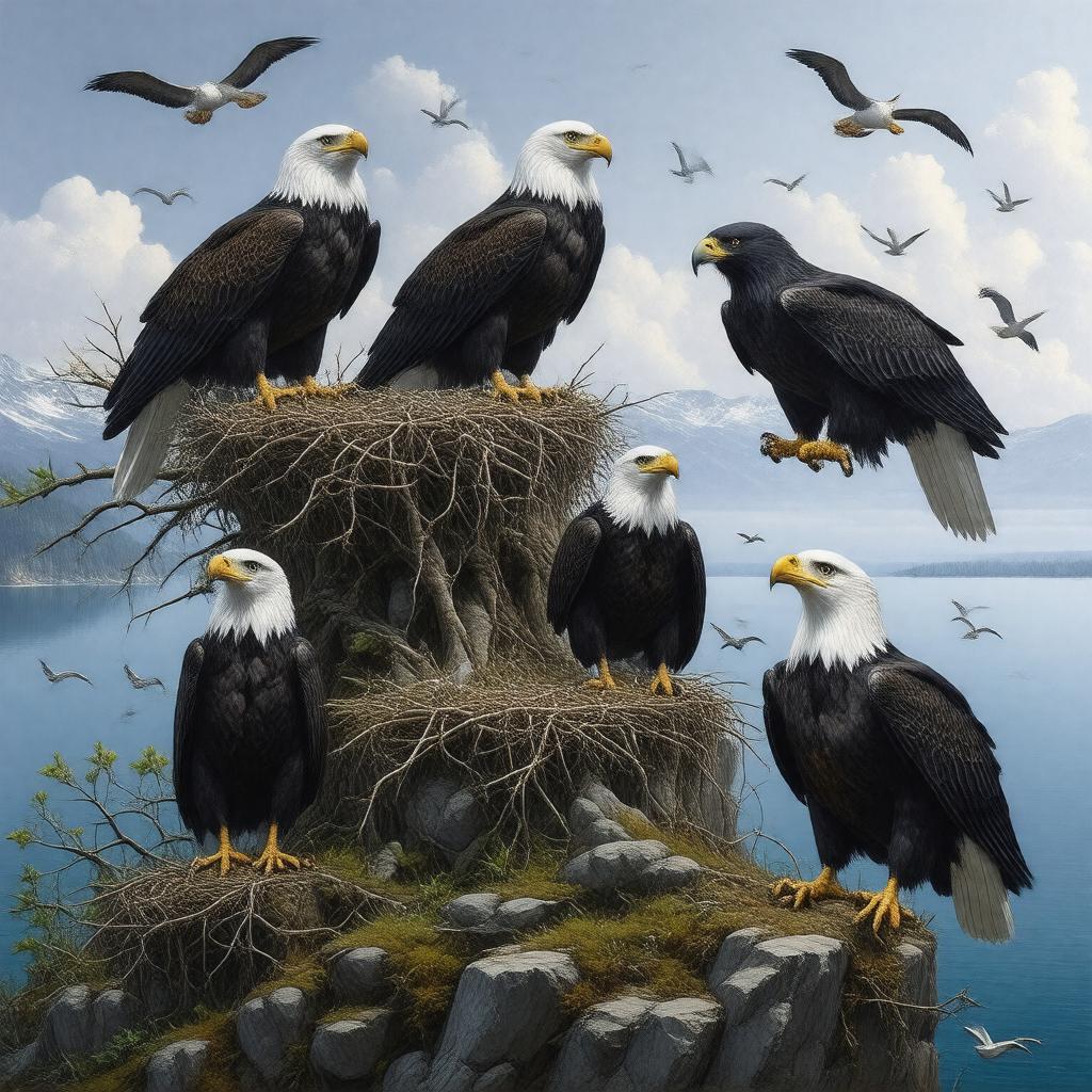 AI-created image of sea eagles