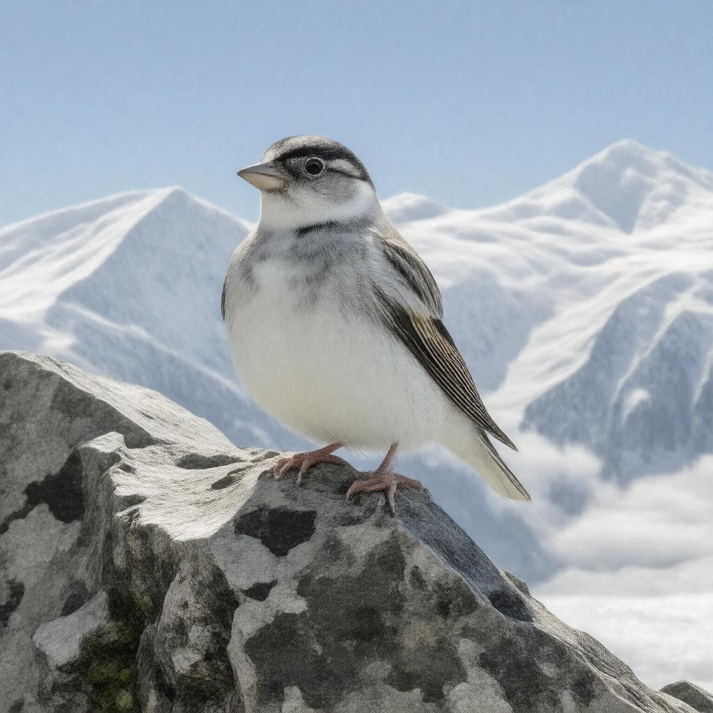 Click to view larger image AI-created image of snow bunting