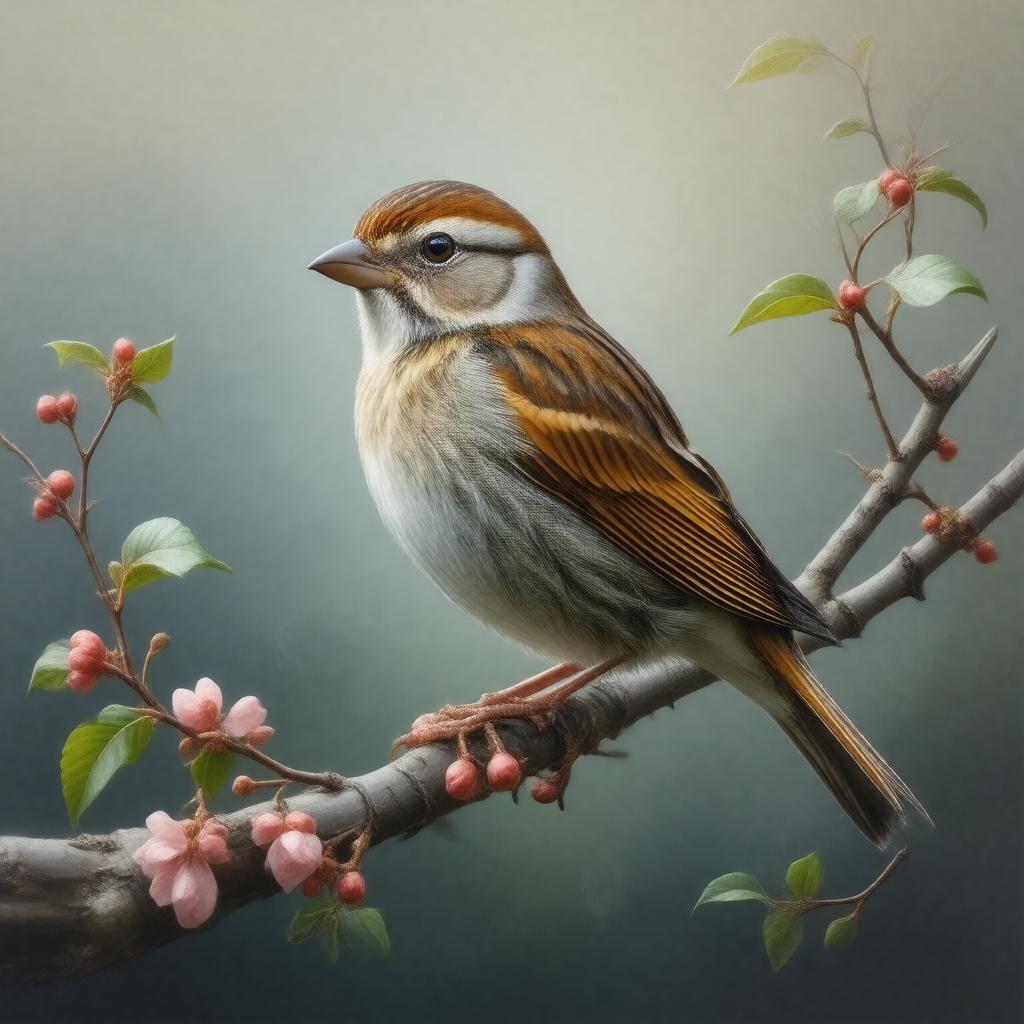 AI-created image of song sparrow