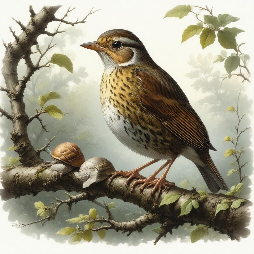 AI-created image of song thrush
