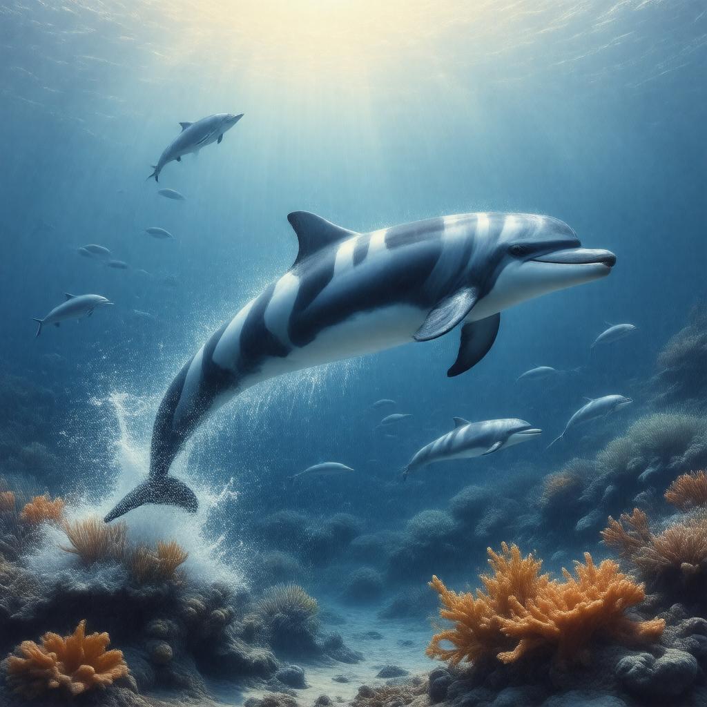 AI-created image of striped dolphin