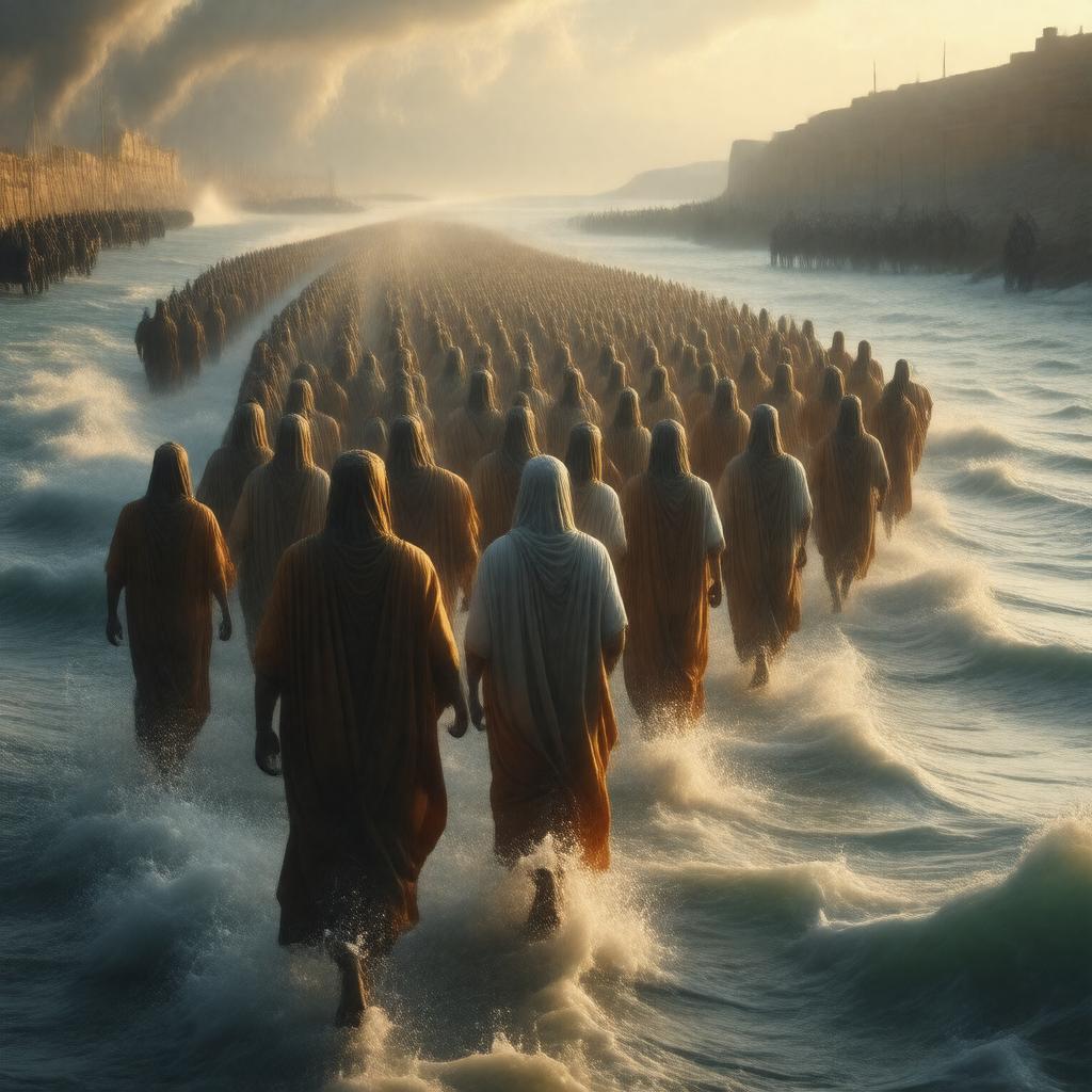 Click to view larger image AI-created image of the Exodus from Egypt