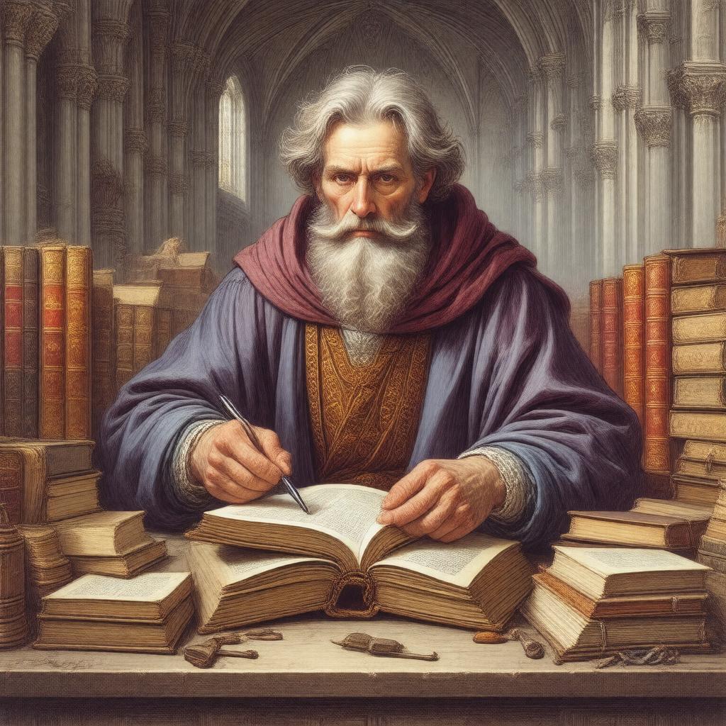 Click to view larger image AI-created image of theologian