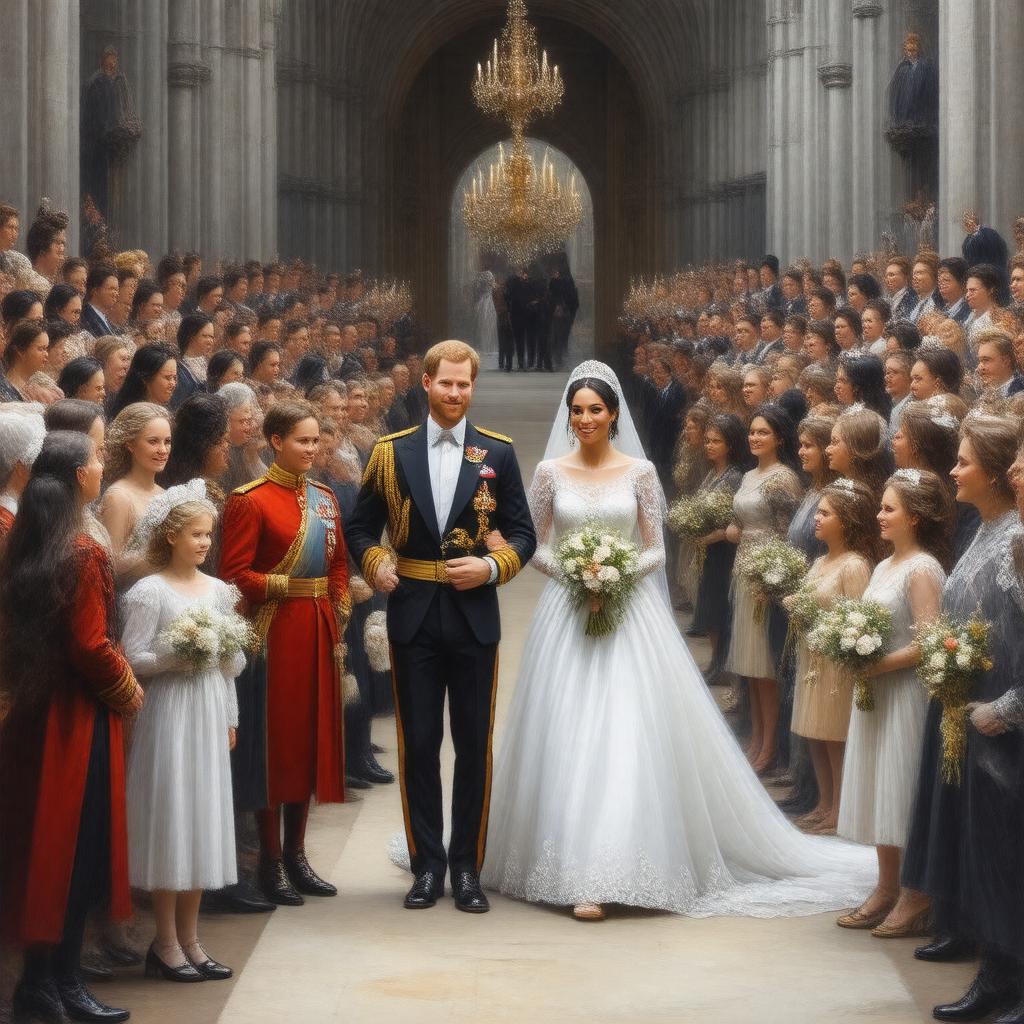AI-created image of wedding of Prince Harry and Meghan Markle