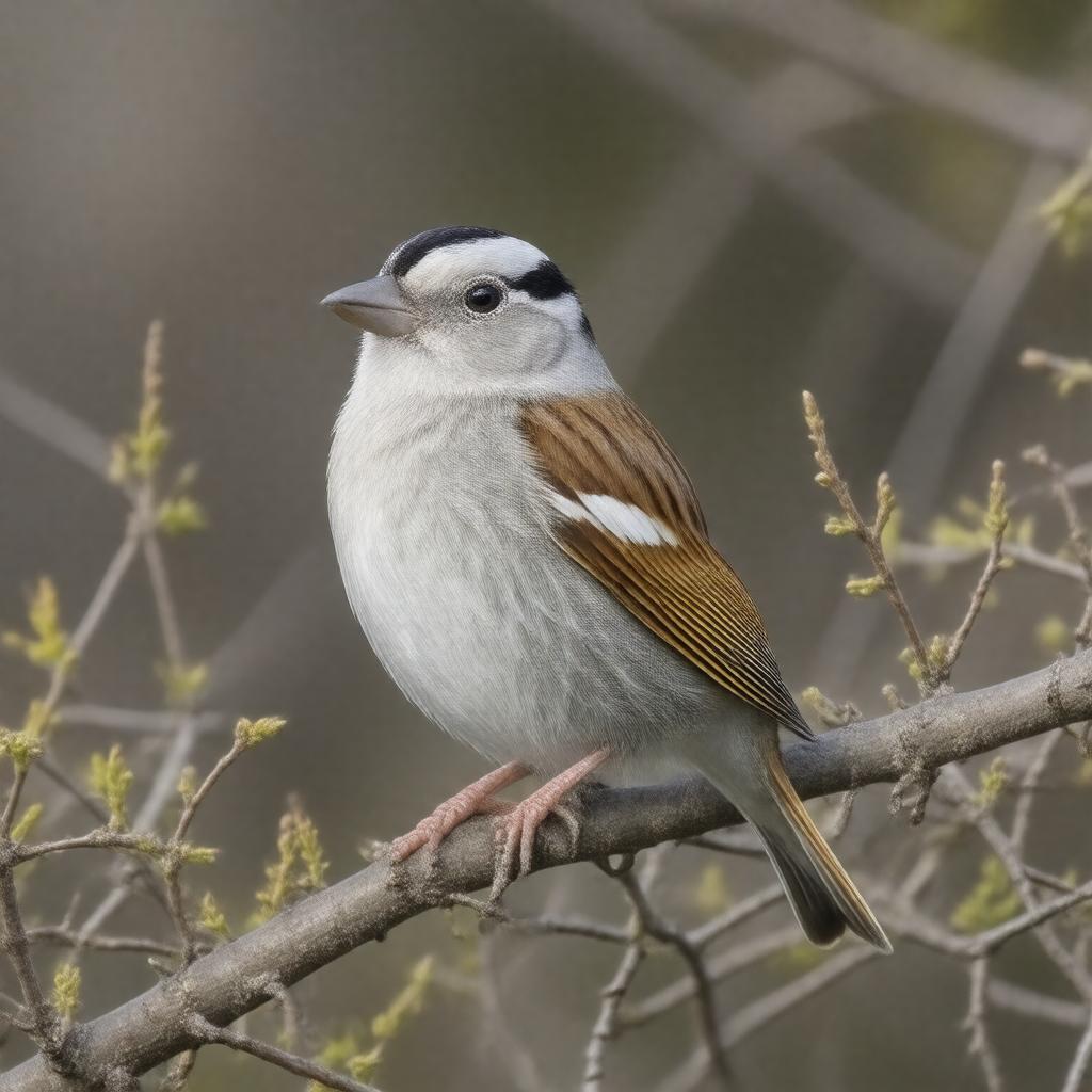 AI-created image of white-crowned sparrow