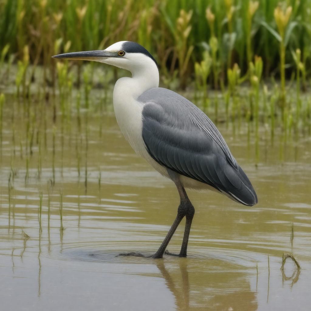 AI-created image of white-faced heron