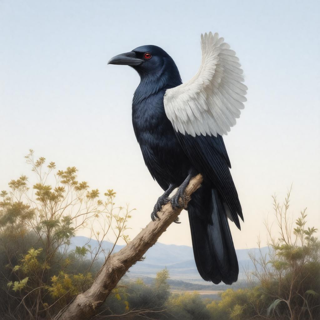 AI-created image of white-winged chough