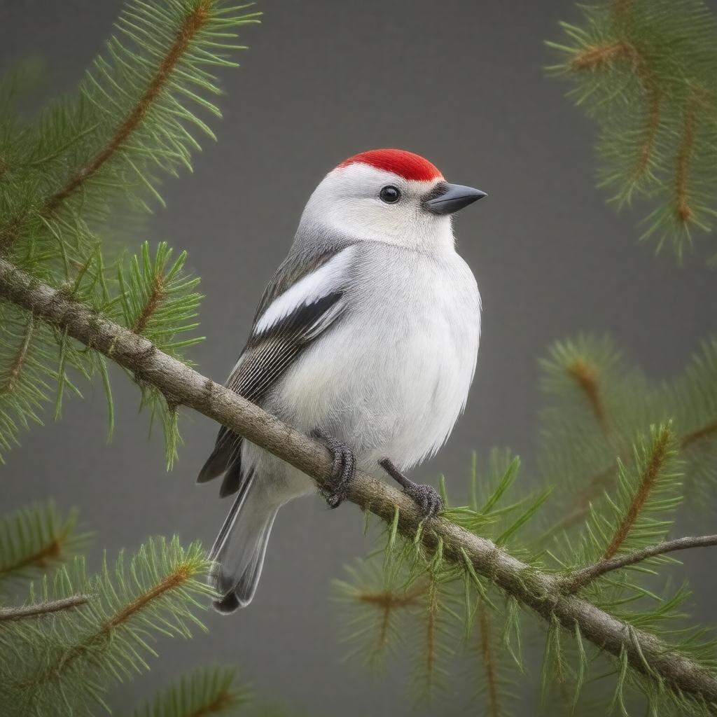 AI-created image of white-winged crossbill