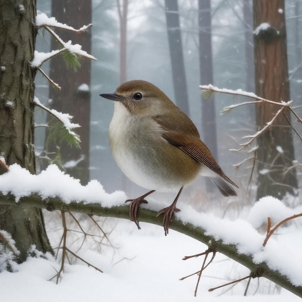 Click to view larger image AI-created image of winter wren