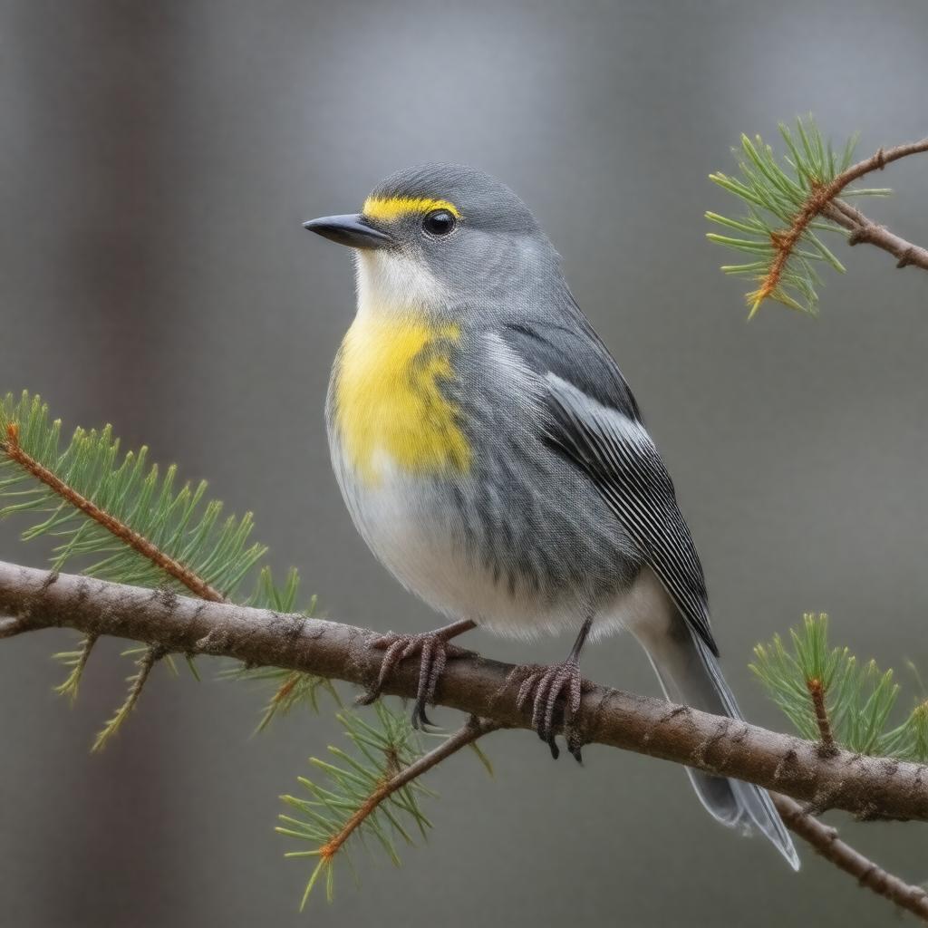 AI-created image of yellow-rumped warbler